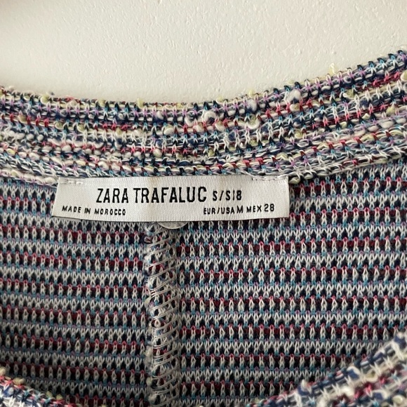 Zara Tweed Rainbow Frill Dress with Pearl Detail - Picture 5 of 7